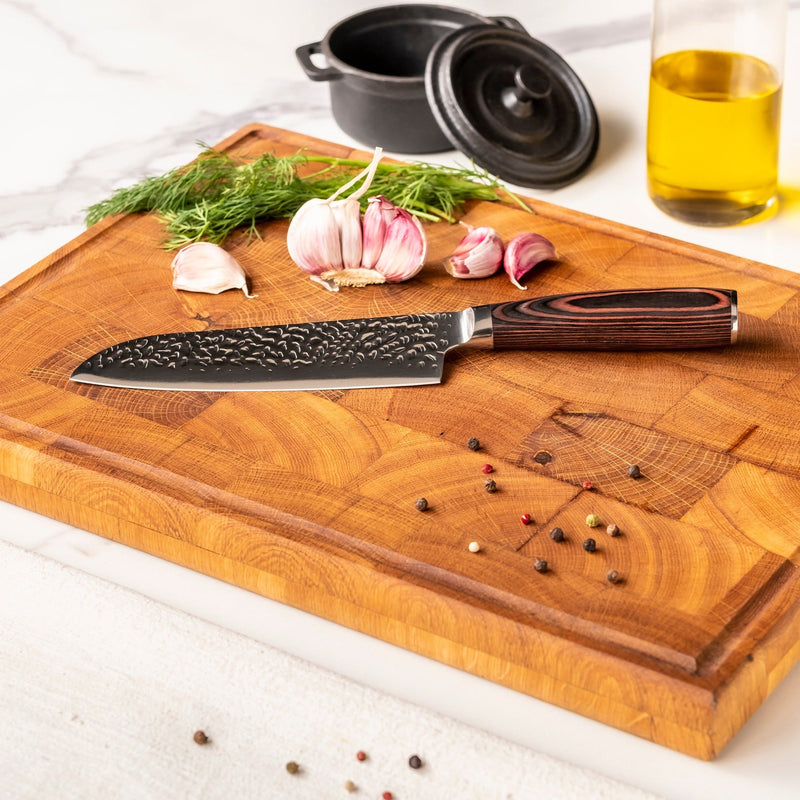 Hammered Stainless Steel Series - Santoku knife 18cm