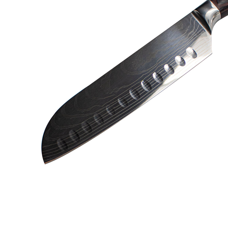 Quality Damascus print - Santoku knife 18 cm
