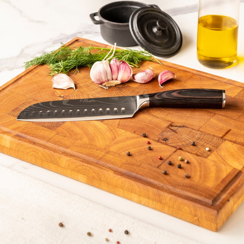 Quality Damascus print - Santoku knife 18 cm