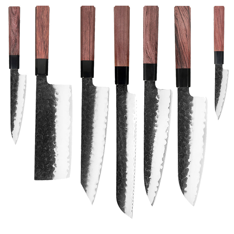 Shinrai Knives - Kurayami 7-piece Damascus Knife Set