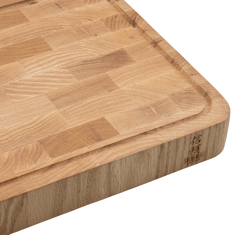 Luxury cutting board oak wood 40 x 25 x 4 cm ShinraiKnives