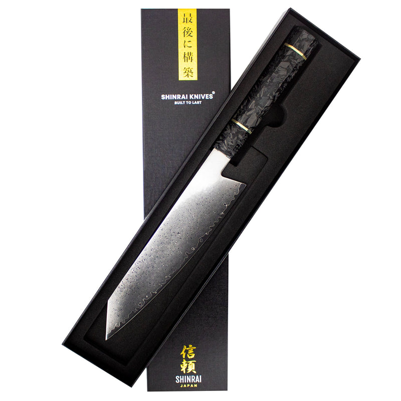 Kiritsuke Octagons Damascus Knife 23 cm - Style 3