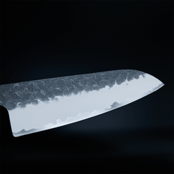 Shinrai Knives - Kurayami Damascus Santoku knife 18 cm
