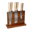Shinrai Knives - Akari Damascus Print 6-piece Knife Set + Magnetic Knife Block Double-Sided