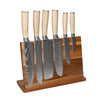 Shinrai Knives - Akari Damascus Print 6-piece Knife Set + Magnetic Knife Block Single-Sided