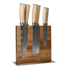 Shinrai Knives - Akari Damascus Print 6-piece Knife Set + Knife Block Cito Double-Sided