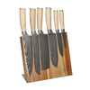 Shinrai Knives - Akari Damascus Print 6-piece Knife Set + Knife Block Cito Single-Sided