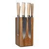 Shinrai Knives - Akari Damascus Print 6-piece Knife Set + Knife Block Robur