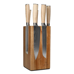 Akari Damascus Print 6-piece Knife Set + Knife Block Robur