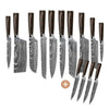 Damascus Print 14-piece Knife set - Master collection XXL set