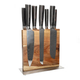 Shinrai Knives - Damascus Print 7-delige Messenset + Messenblok Cito dubbelzijdig Messenset met blok Shinrai Knives 