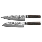 Hammered Damask BR 2-Piece Knife Set - Chef's Knife + Santoku Knife