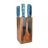 Shinrai Knives - Damascus Print Sapphire 6-delige Messenset + Messenblok Rotate Messenset met blok Shinrai Knives 