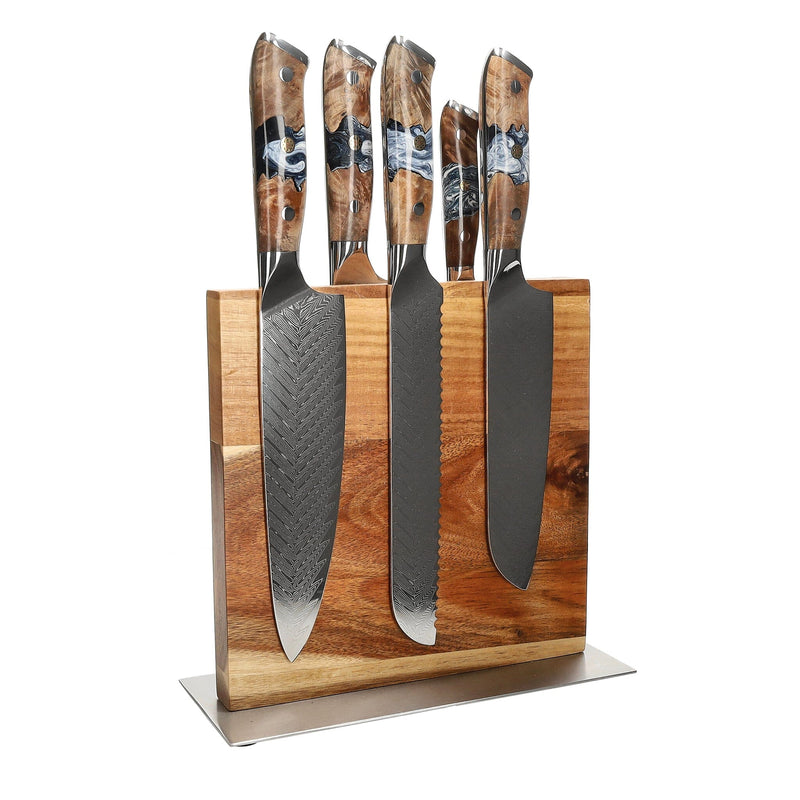 Shinrai Knives - Eclipse 6-delige Messenset + Messenblok Cito dubbelzijdig Messenset met blok Shinrai Knives 