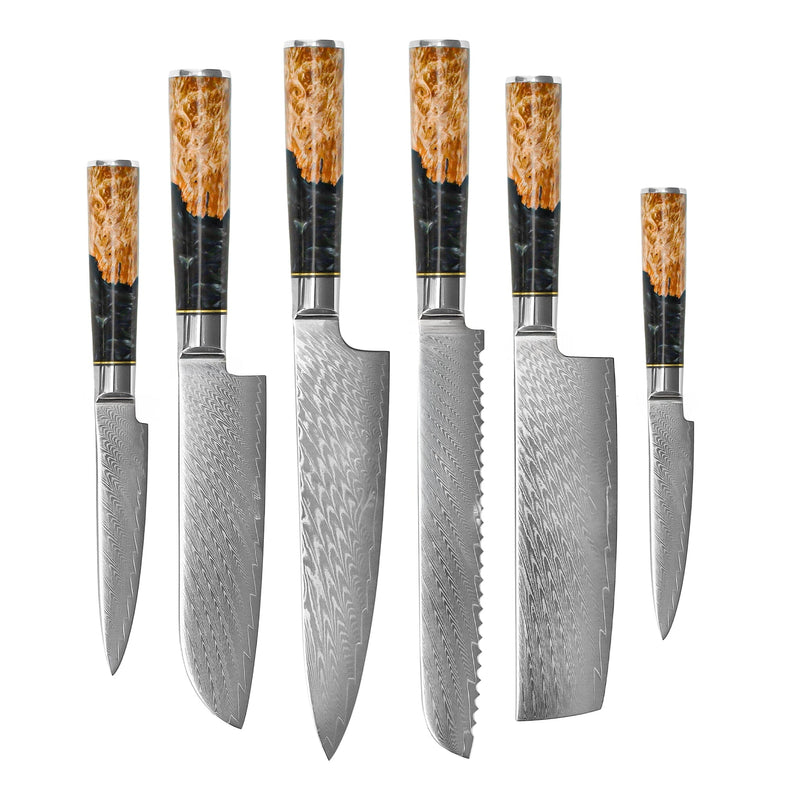 Shinrai Knives - Epoxy Onyx Mega Bundel - All you need Messenset met blok, snijplank en slijpsteen Shinrai Knives 