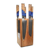 Epoxy Sapphire 6-piece Knife Set + Knife Block Rotate