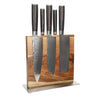 Hammered Damask BR 5-piece Knife Set + Knife Block Cito double-sided