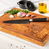 Shinrai Knives - Hammered Damast BR 5-delige Messenset + Messenblok Rotate Messenset met blok Shinrai Knives 
