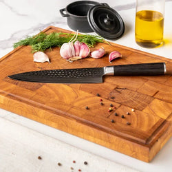 Shinrai Knives - Hammered Damast BR 5-delige Messenset + Messenblok Rotate Messenset met blok Shinrai Knives 