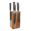 Hammered Damask BR 5-piece Knife Set + Knife Block Rotate