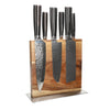 Hammered Stainless Steel 6-Piece Knife Set + Cito Double-Sided Knife Block