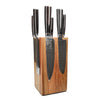 Hammered Stainless Steel 6-piece Knife Set + Knife Block Rotate