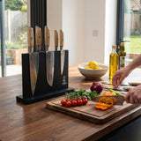 Shinrai Knives - Hikari Damascus 5-piece knife set + Knife block Double-sided black