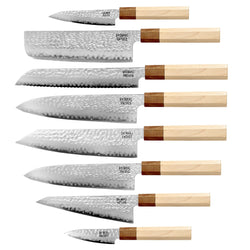 Shinrai Knives - Kirameki Damascus 8-piece knife set