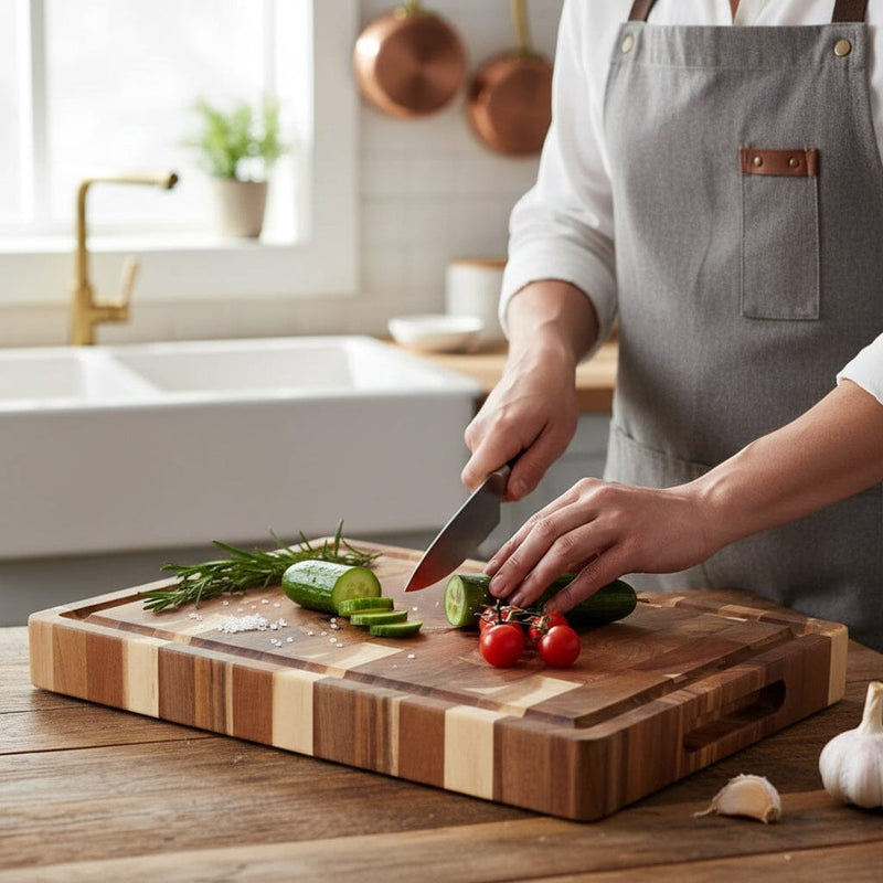 Luxury Acacia Wood End Grain Cutting Board Bundle
