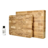 Luxury Ash Wood Cutting Board, End Grain, Bundle