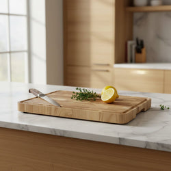 Shinrai Knives - Luxury Ash Wood End Grain Cutting Board - 35 × 25 × 2.5 cm