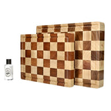 Luxury Checkerboard End Grain Cutting Board Bundle