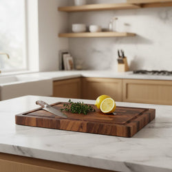 Shinrai Knives - Luxe Snijplank Walnotenhout - Kopshout - Bundel Houten snijplank Shinrai Knives 