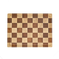 Shinrai Knives - Checkerboard Acacia Wood End Grain Cutting Board - 35 × 25 × 2.5 cm
