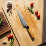 Takumi Kaza 4-piece Damascus Knife Set - Santoku + Bread Knife + Nakiri + Paring Knife