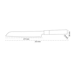Shinrai Knives - Kurayami Damascus Bread Knife 20 cm