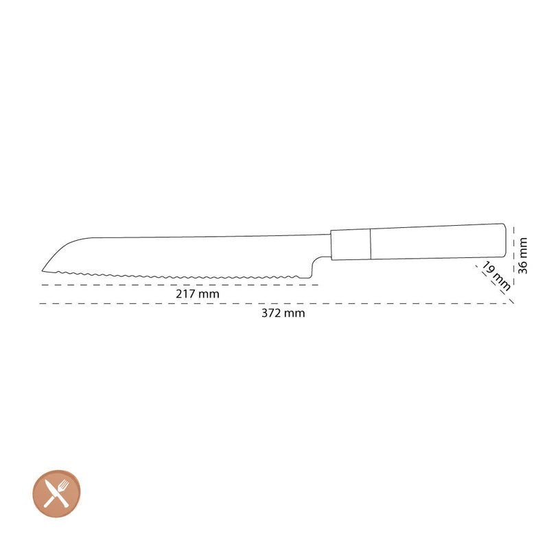 Shinrai Knives - Takumi Kaza Damascus Bread Knife 20 cm