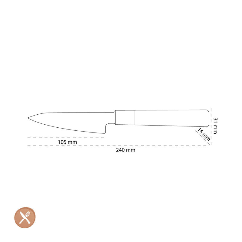 Shinrai Knives - Takumi Kaza Damascus Paring Knife 9 cm