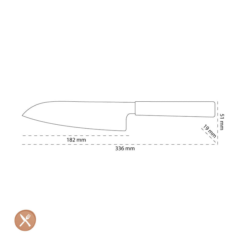 Shinrai Knives - Takumi Kaza Damascus Santoku knife 18 cm