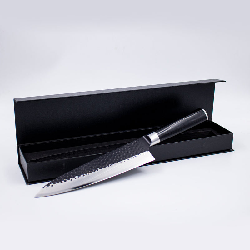 Hammered Stainless Steel Black Series - Chef's knife