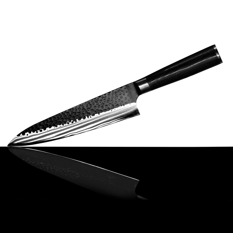 Hammered Stainless Steel Black Series - Chef's knife