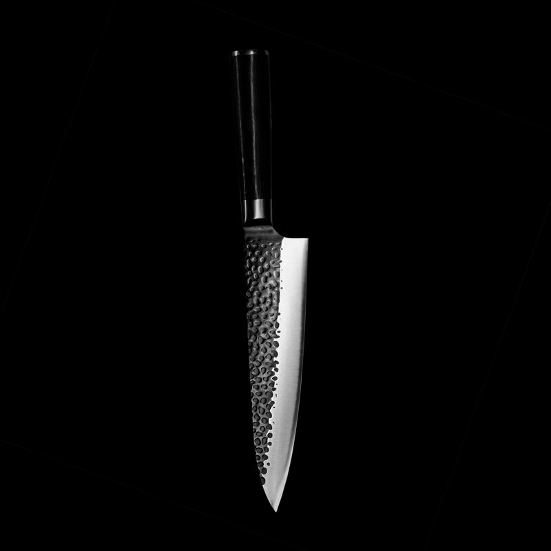 Hammered Stainless Steel Black Series - Chef's knife