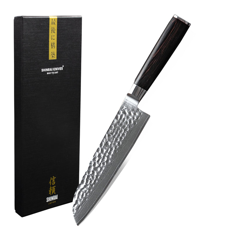 Hammered Damascus BR-Series - Santoku Knife