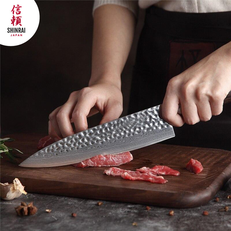Hammered Damascus BR-Series - Santoku Knife