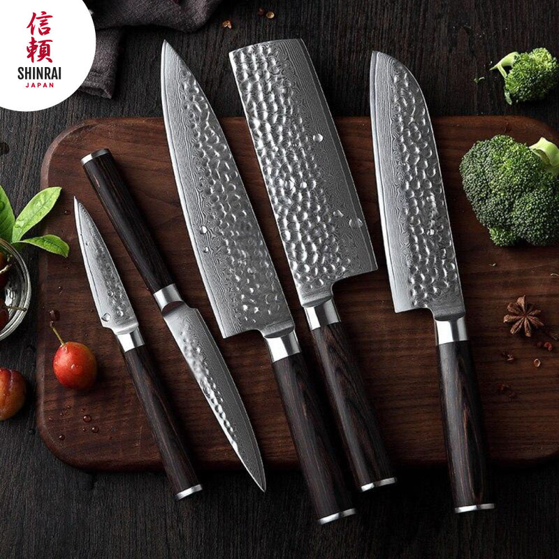 Hammered Damascus BR-Series - Santoku Knife