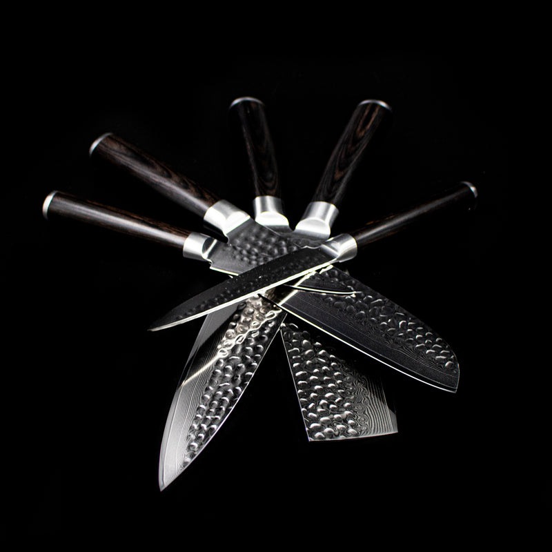 Hammered Stainless Steel Series - 6-piece Knife Set – ShinraiKnives