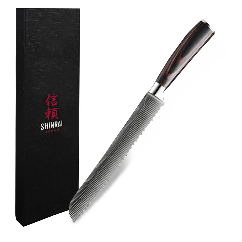 Japanese Damascus Print series - Bread knife