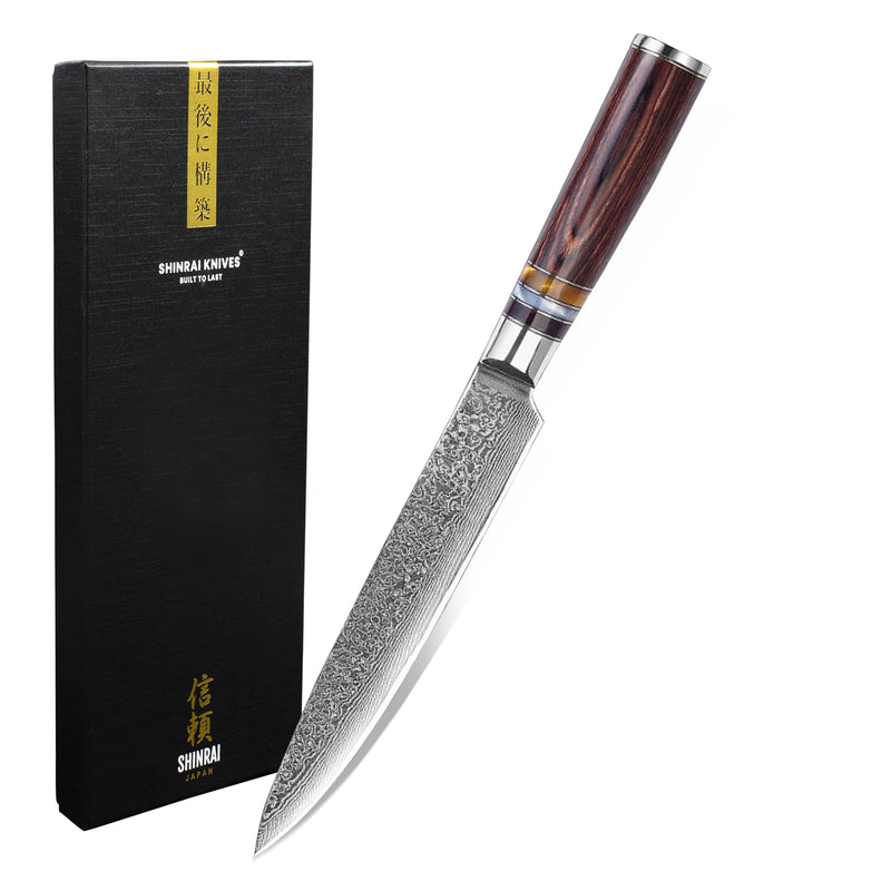 Micarta Jewels - Damascus Slicing Knife 20 cm
