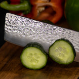 Hammered Stainless Steel - Nakiri knife 18cm