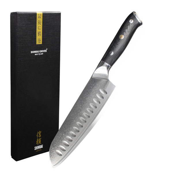 Classic Damascus Black Series - Santoku knife